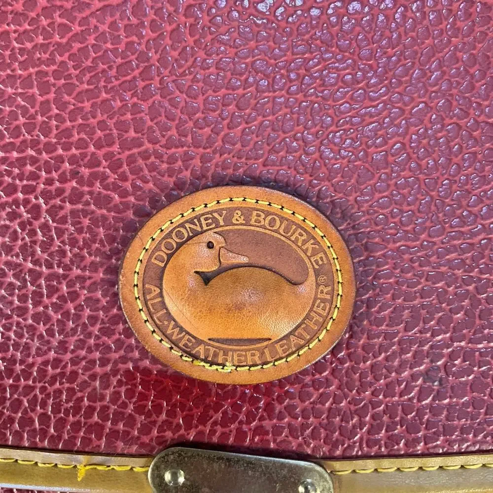 Vintage Dooney & Bourke AWL Burgundy Leather Briefcase Attache Bag 15”